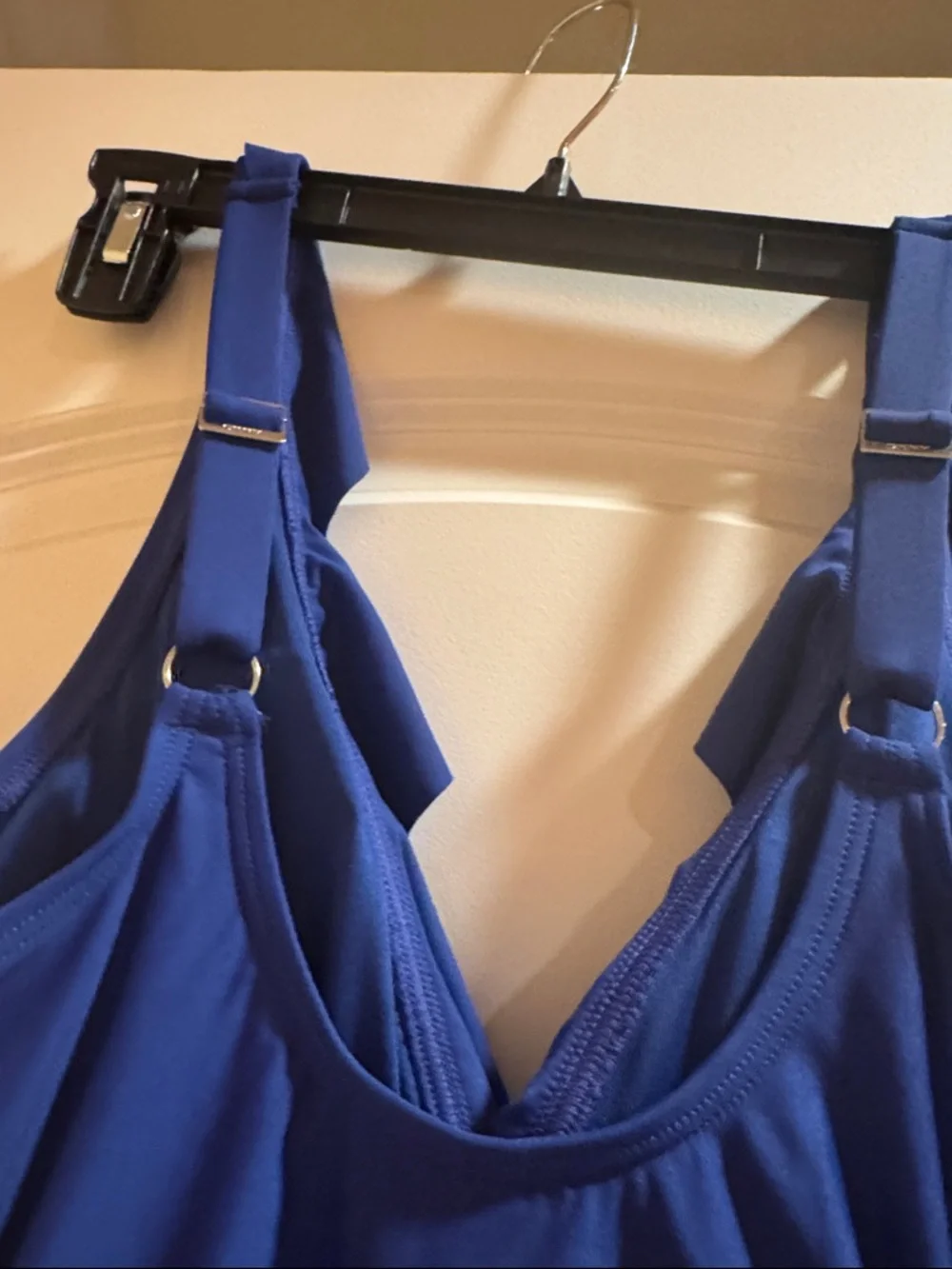 DKNY Royal Blue Ruffle  One-Piece Swimsuit - Picture 5 of 6